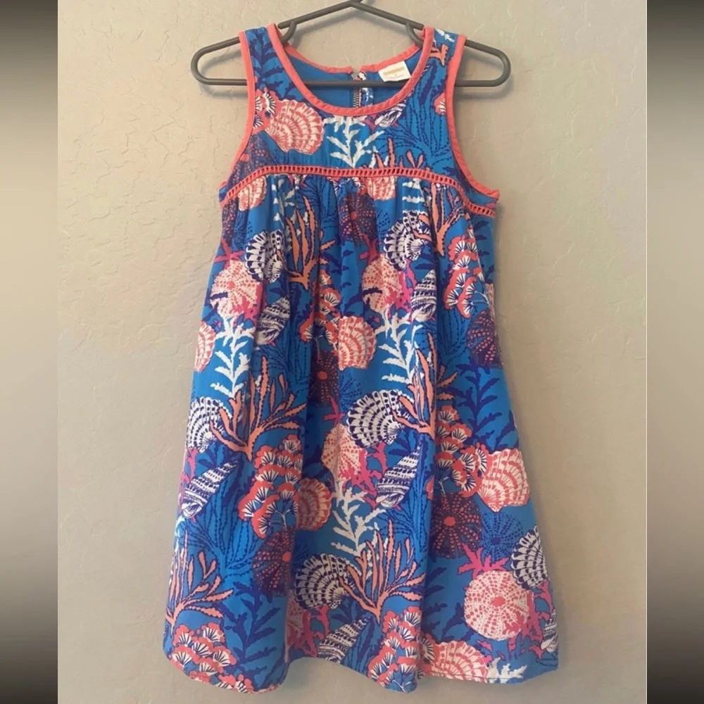 Gymboree blue coral print dress size 4